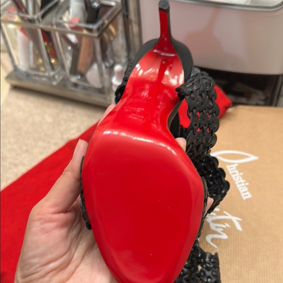 Christian Louboutin Black and Red Heels - Picture 4 of 9